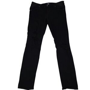 Paige Maternity Jeans Verdugo Ultra Skinny Black Thrashed USA Made 27 Distressed